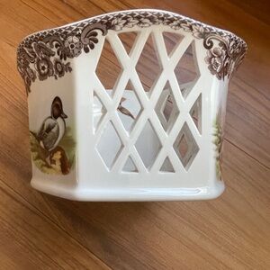 Spode  Ceramic Basket woodlands design. with Duck and pheasant design.